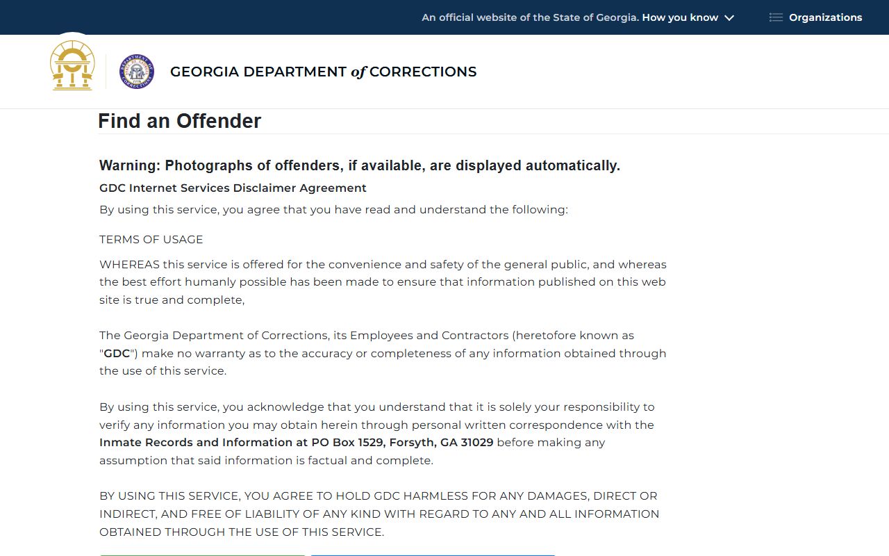 Effingham County arrest records Georgia Department of Corrections offender query source