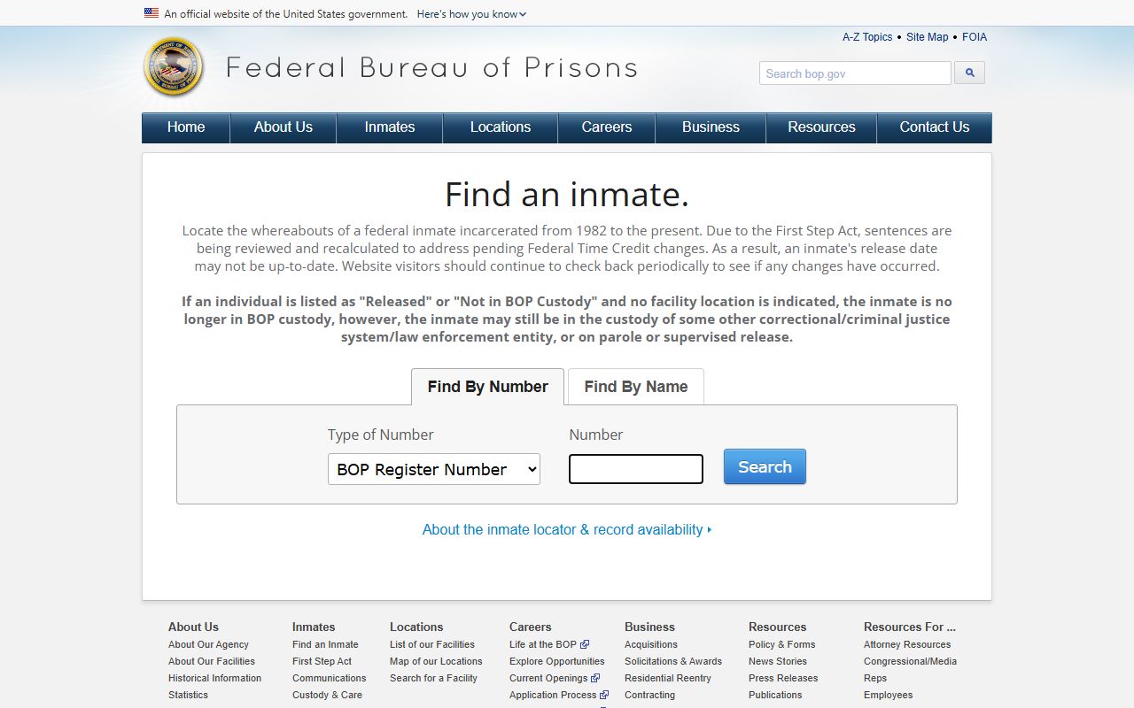 Effingham County arrest records Federal Bureau of Prisons inmate locator source