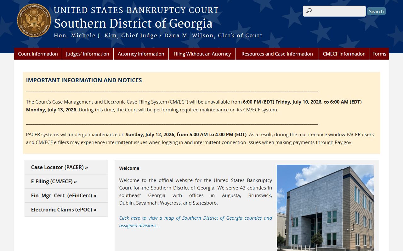 Effingham County Superior Court records compared with federal bankruptcy court
