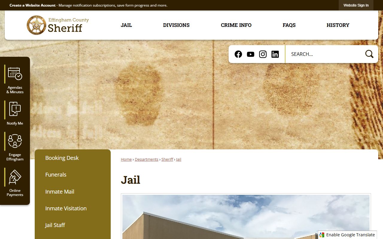 Effingham County inmate records jail page