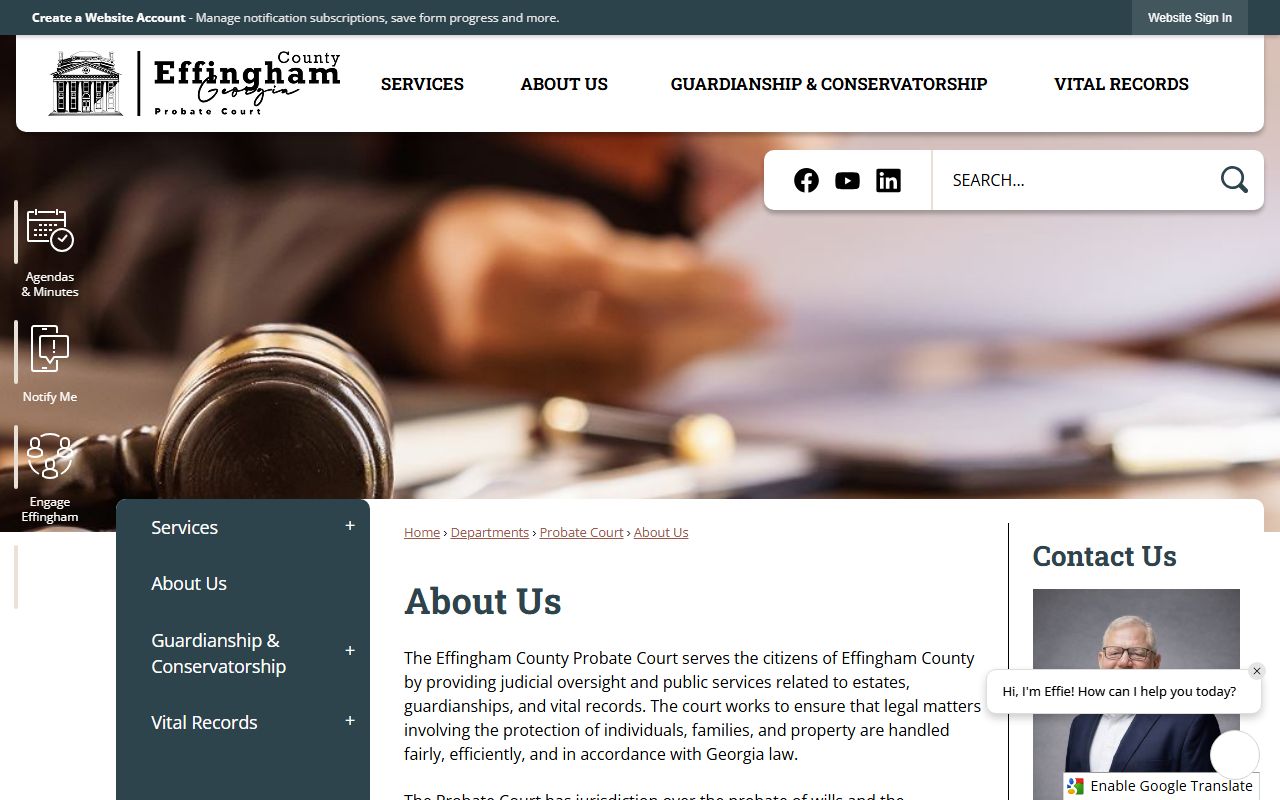 Effingham County probate records about Probate Court