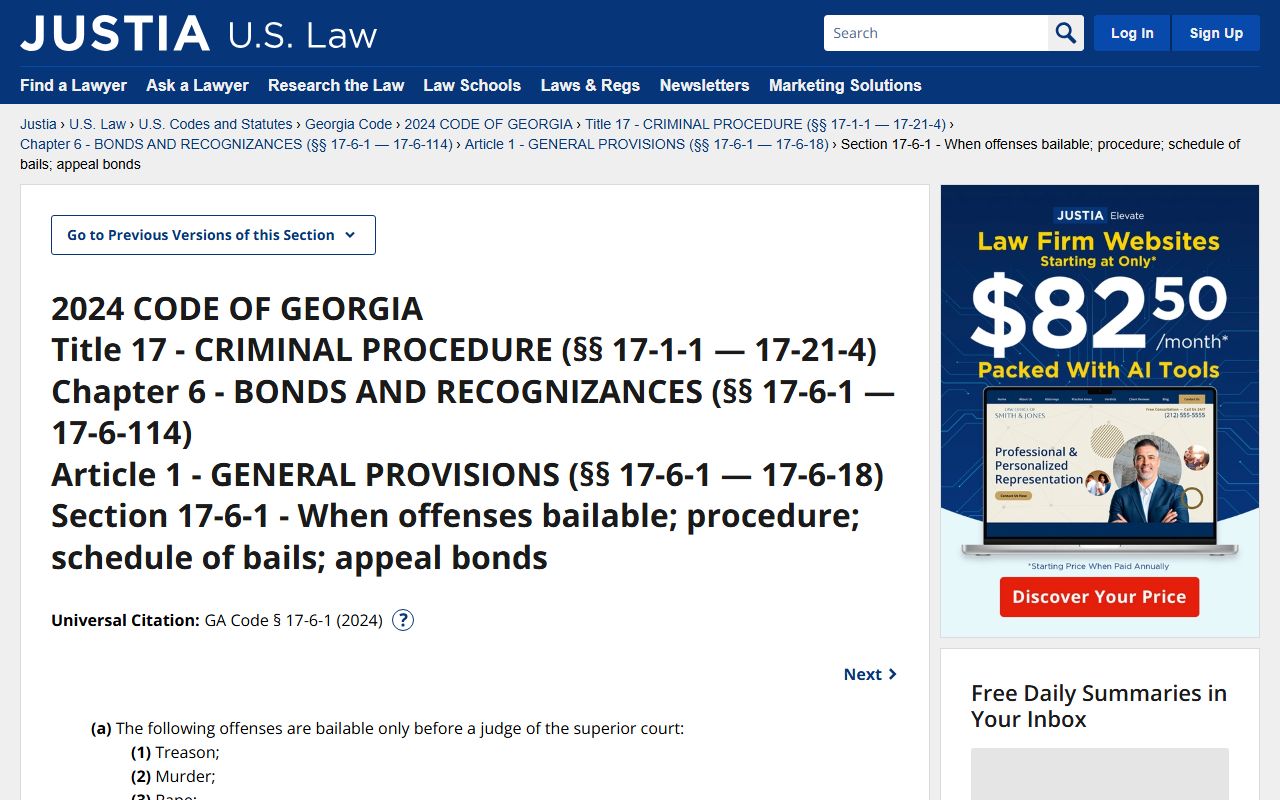 Effingham County warrant records Georgia bail statute